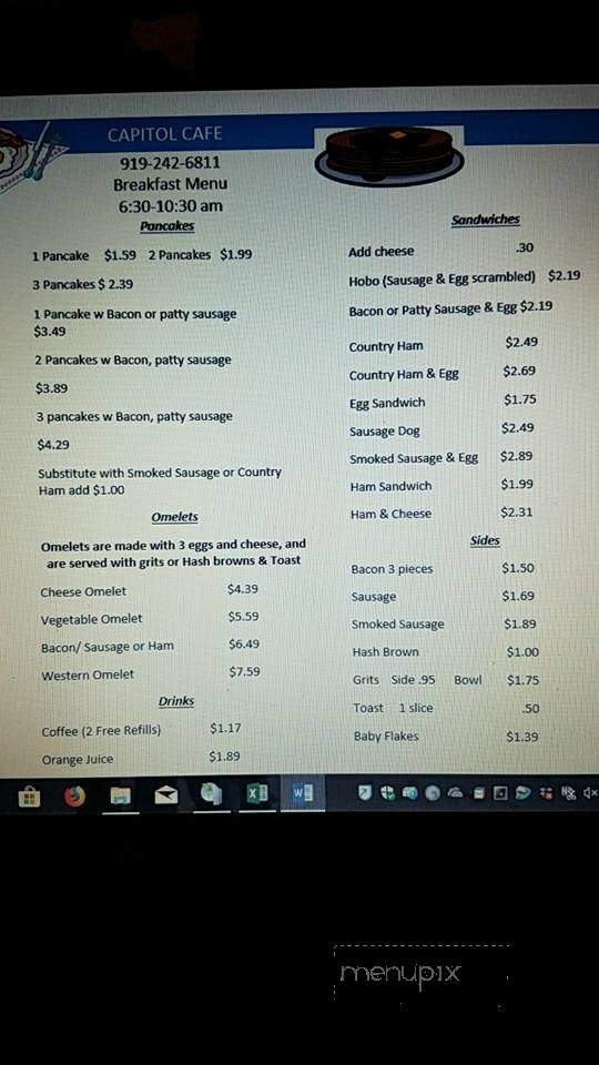 Capitol Cafe - Fremont, NC menu_pic