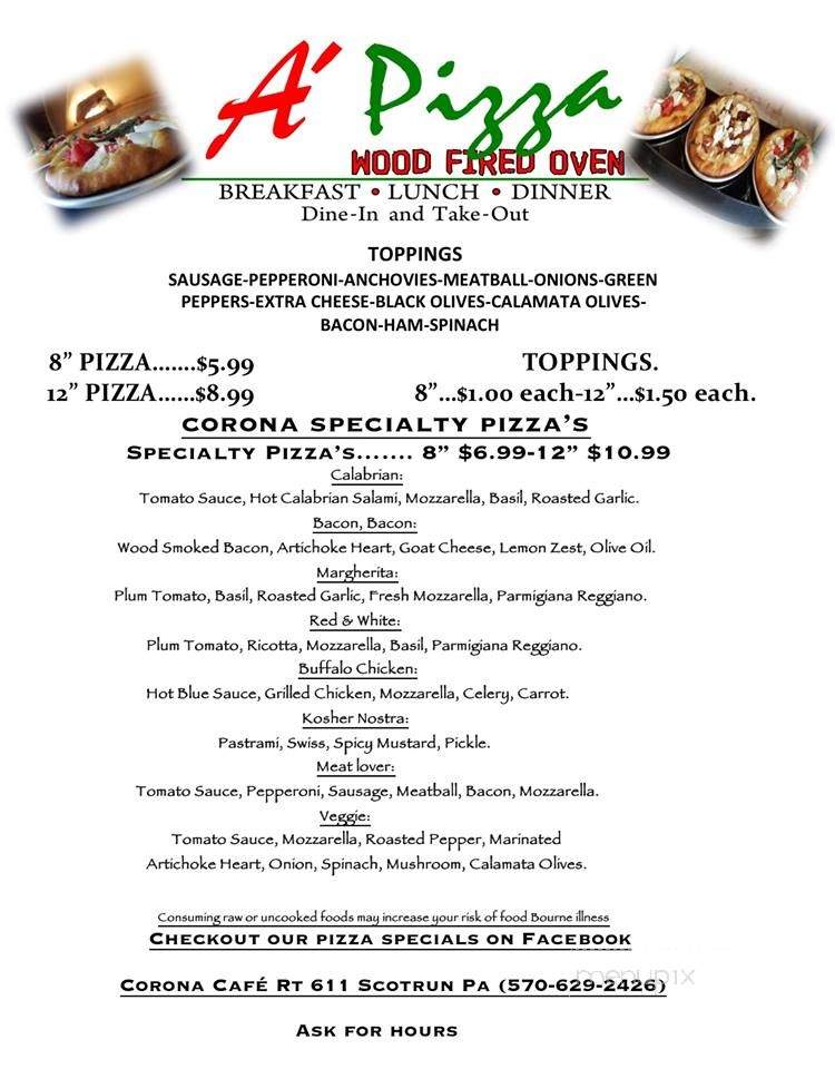 Corona Cafe & Deli - Scotrun, PA menu_pic