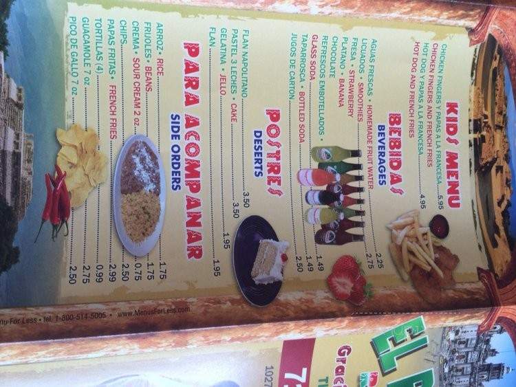 El Pueblito - Lancaster, PA menu_pic