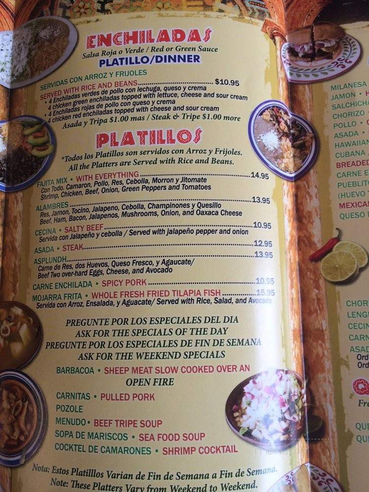 El Pueblito - Lancaster, PA menu_pic