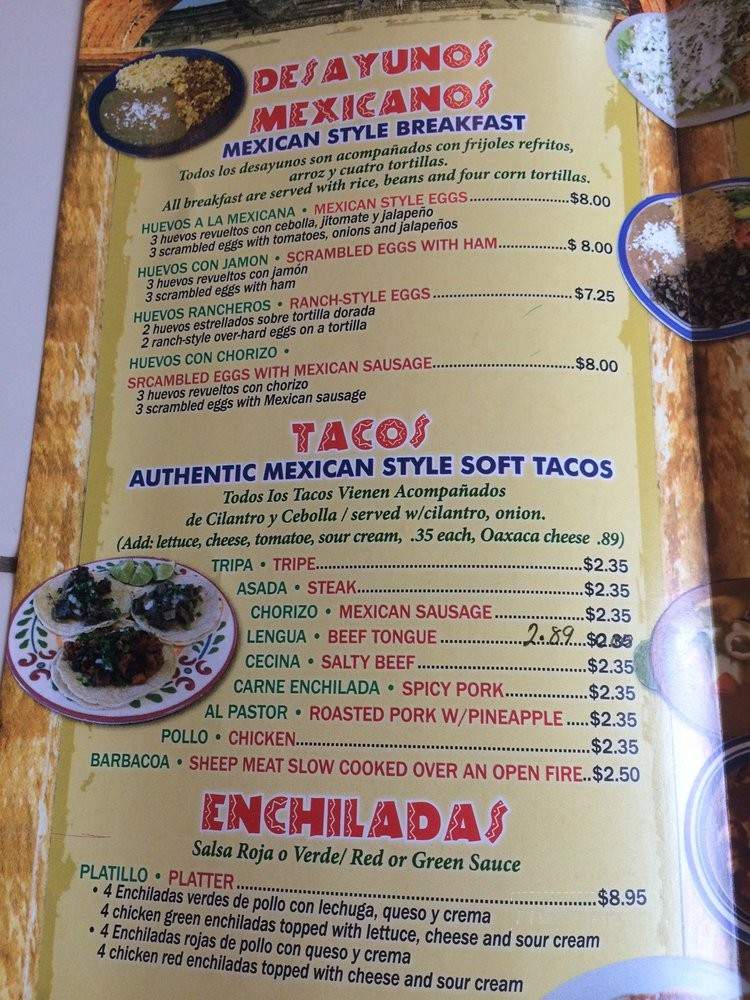 El Pueblito - Lancaster, PA menu_pic