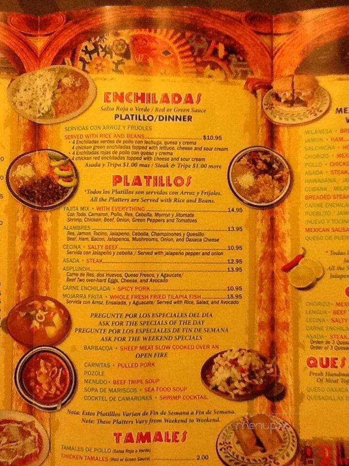 El Pueblito - Lancaster, PA menu_pic