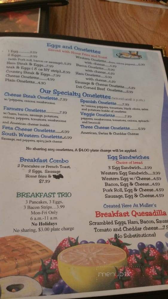 Muller's Diner - East Stroudsburg, PA menu_pic
