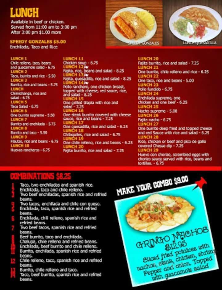 El Toro Mexican Restaurant Bar & Grill - Orangeburg, SC menu_pic