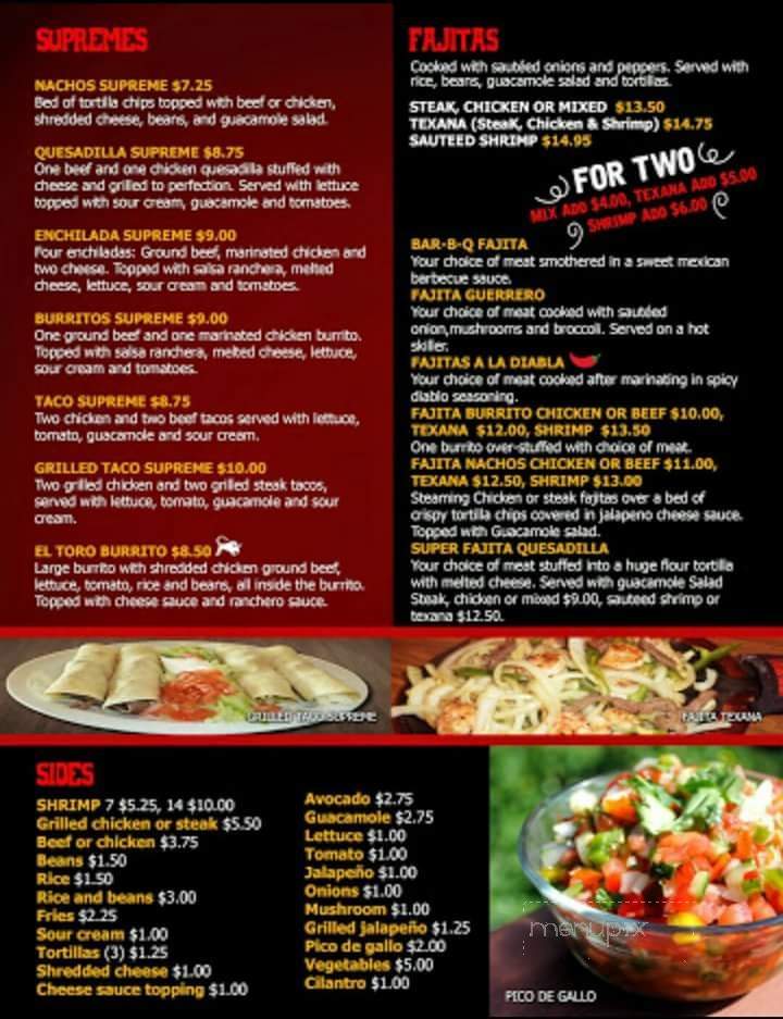 El Toro Mexican Restaurant Bar & Grill - Orangeburg, SC menu_pic