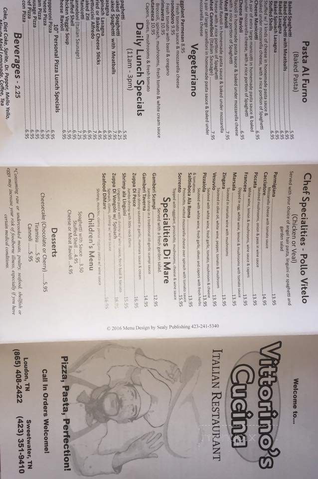 Vitorinos Italian Restaurant - Sweetwater, TN menu_pic