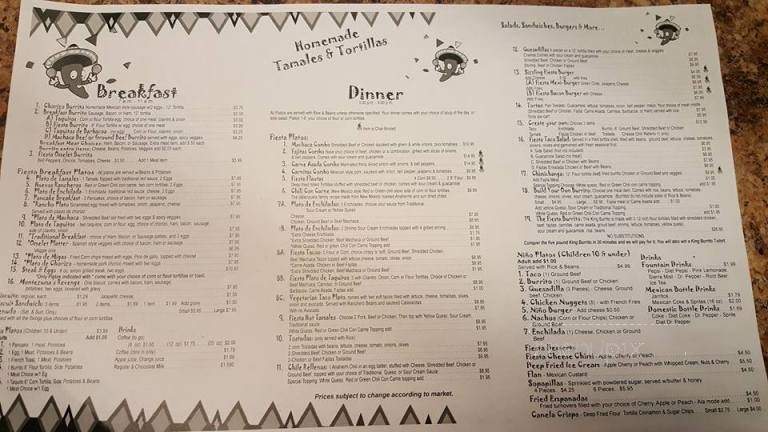 Fiesta House - Nash, TX menu_pic