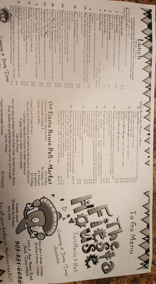 Fiesta House - Nash, TX menu_pic