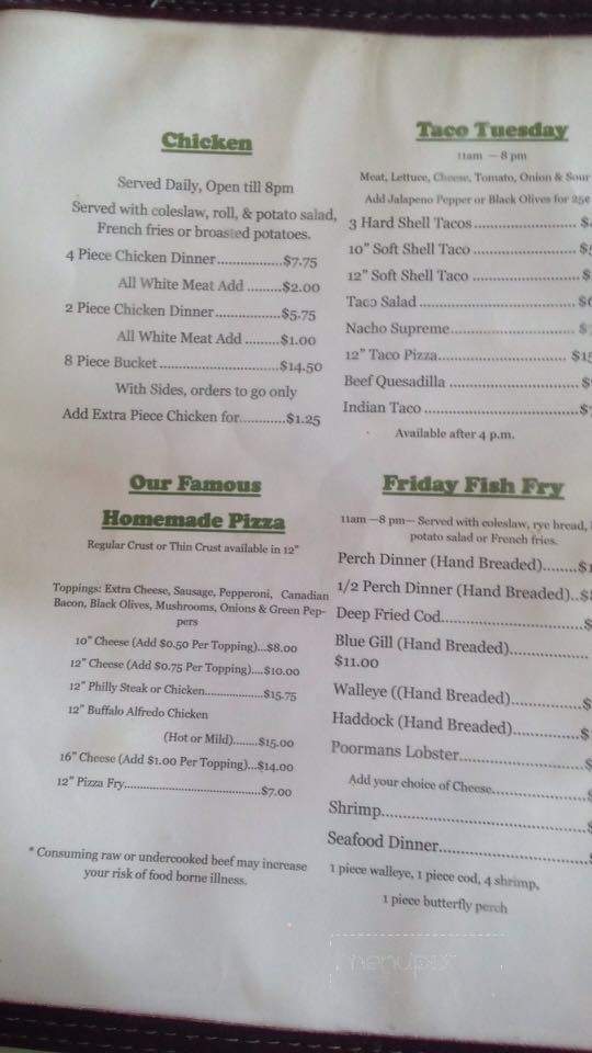 Mickster's Pub and Grill - Clintonville, WI menu_pic
