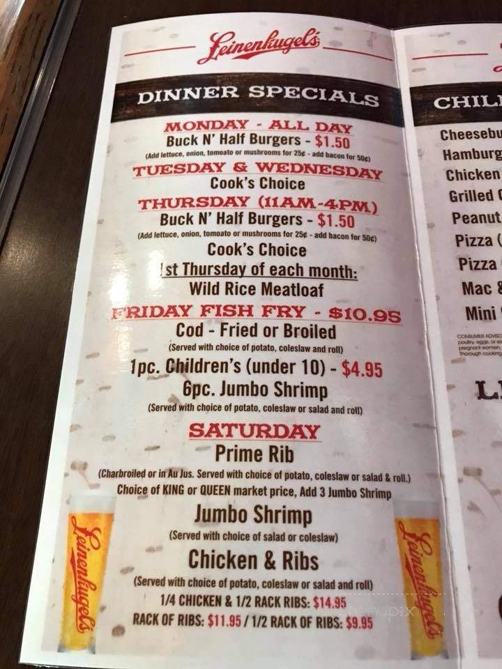 Lipsie Pines Tavern - Spooner, WI menu_pic