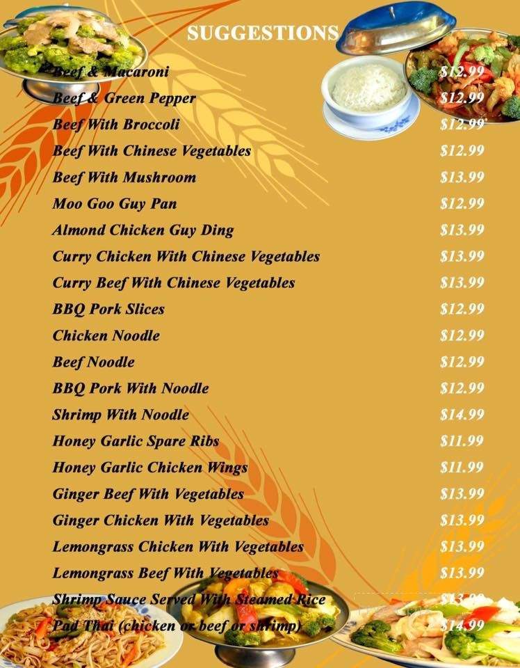 Tran's Place Restaurant - Moncton, NB menu_pic