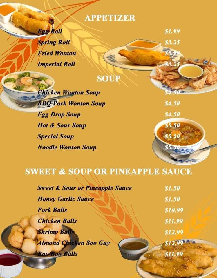 Tran's Place Restaurant - Moncton, NB menu_pic