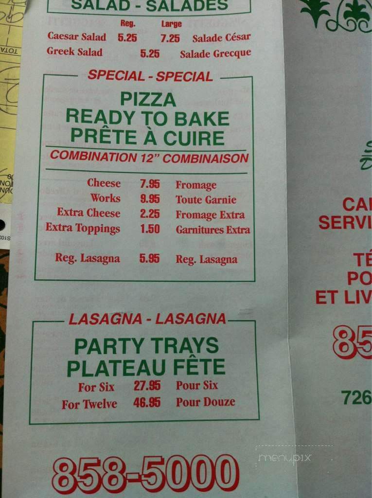 Vito's Pizza & Restaurant - Moncton, NB menu_pic