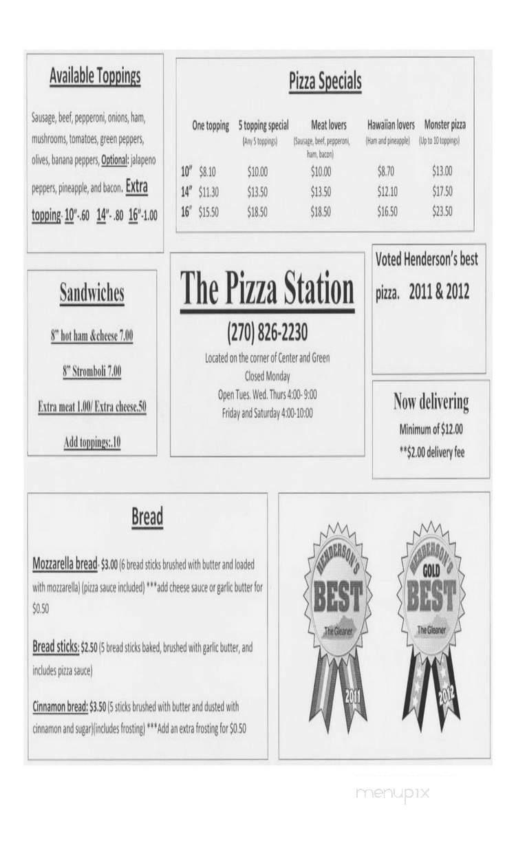 Pizza Station - Henderson, KY menu_pic