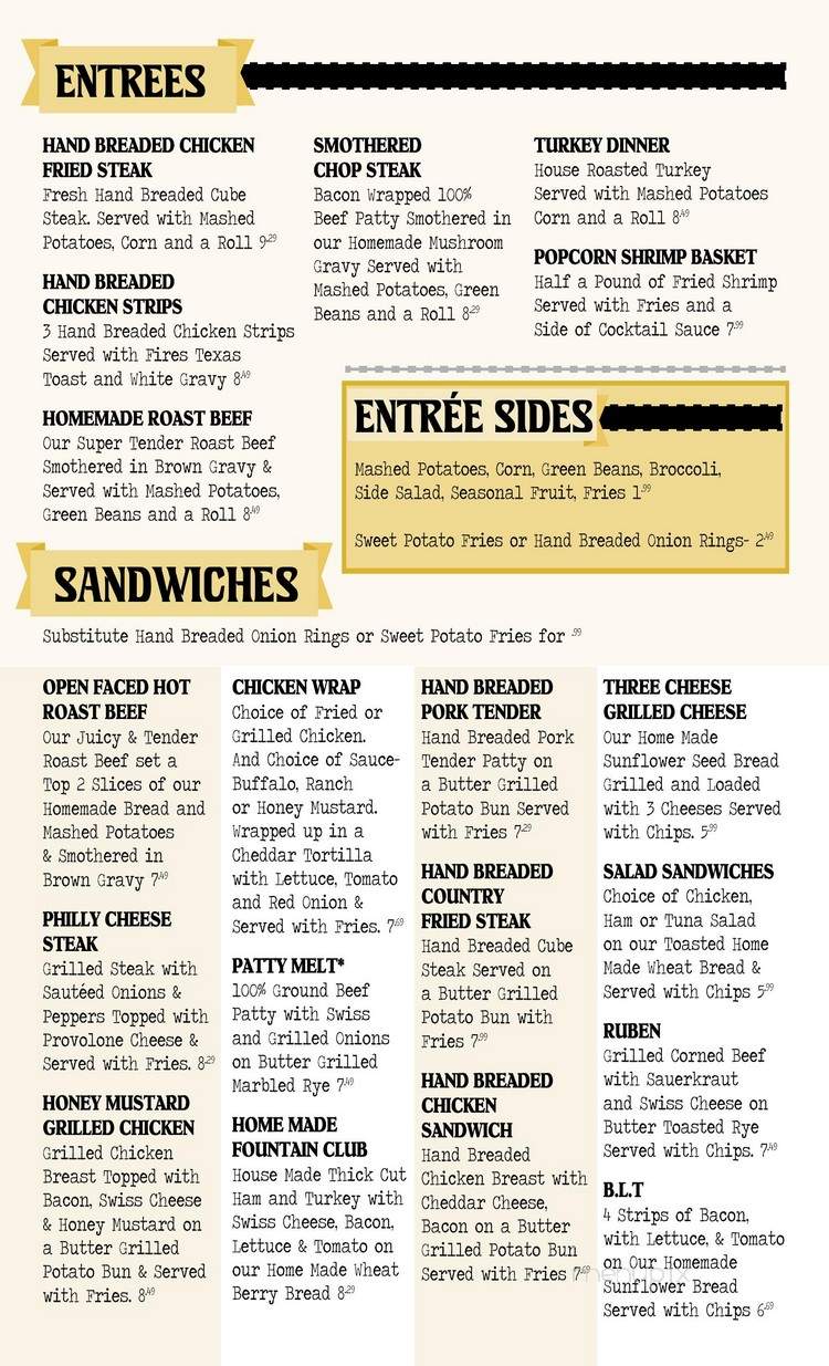 Soda Fountain Grill at Fraese Drug - Hutchinson, KS menu_pic