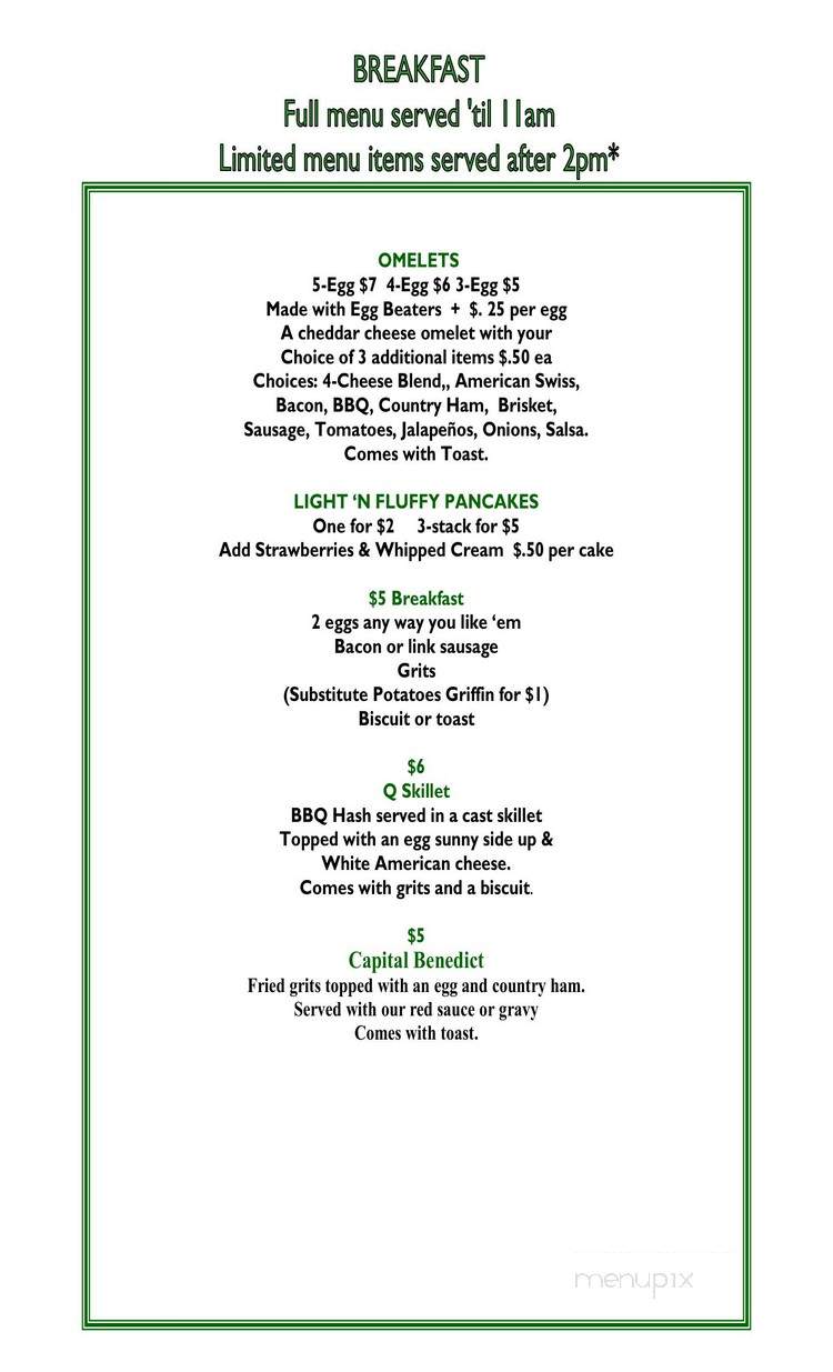 Route 1 Capital BBQ - Wake Forest, NC menu_pic