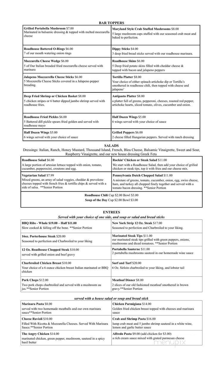 Wildwood Tavern Incorporated - Grampian, PA menu_pic