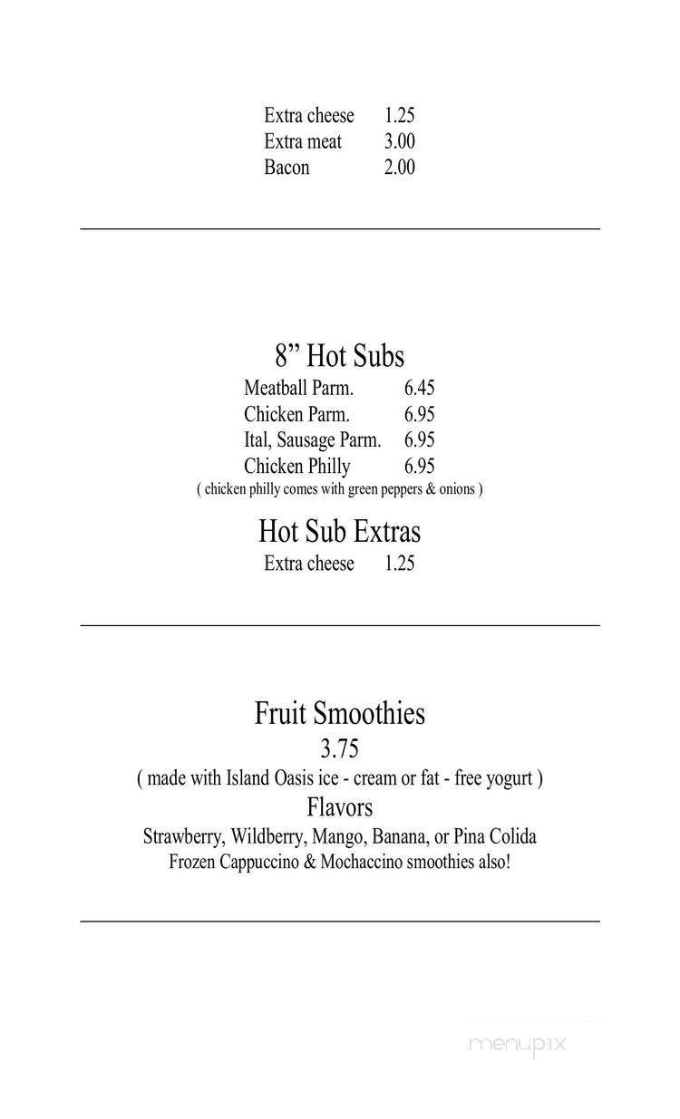 Coffee Shop - Seal Harbor, ME menu_pic