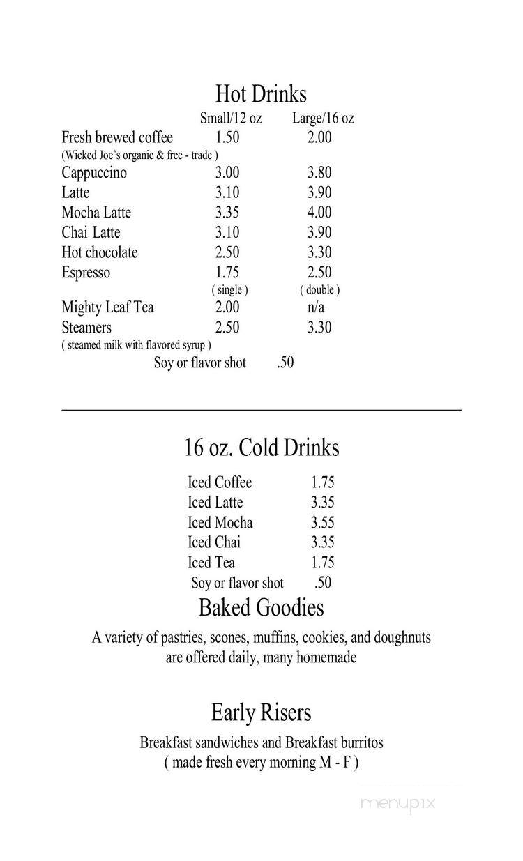 Coffee Shop - Seal Harbor, ME menu_pic