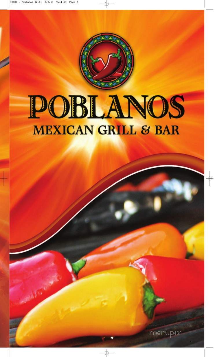 Poblanos Mexican Grill Bar - Anderson, IN menu_pic