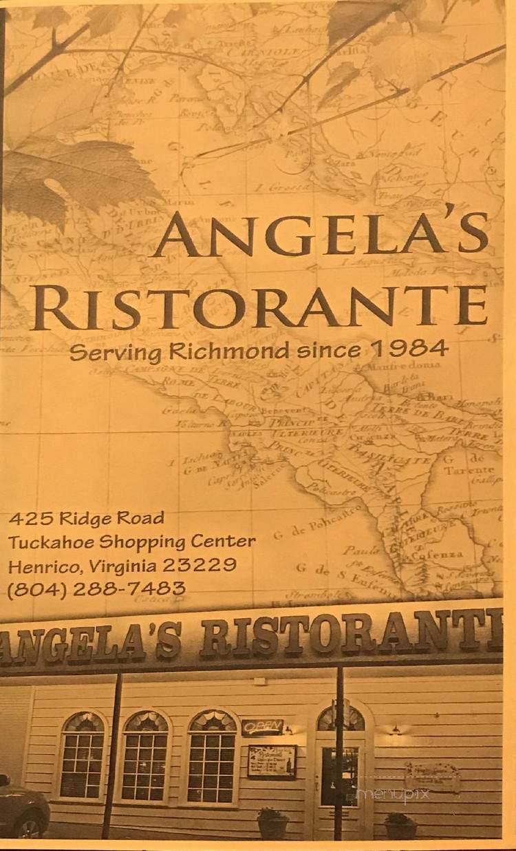 Angela's Ristorante - Richmond, VA menu_pic