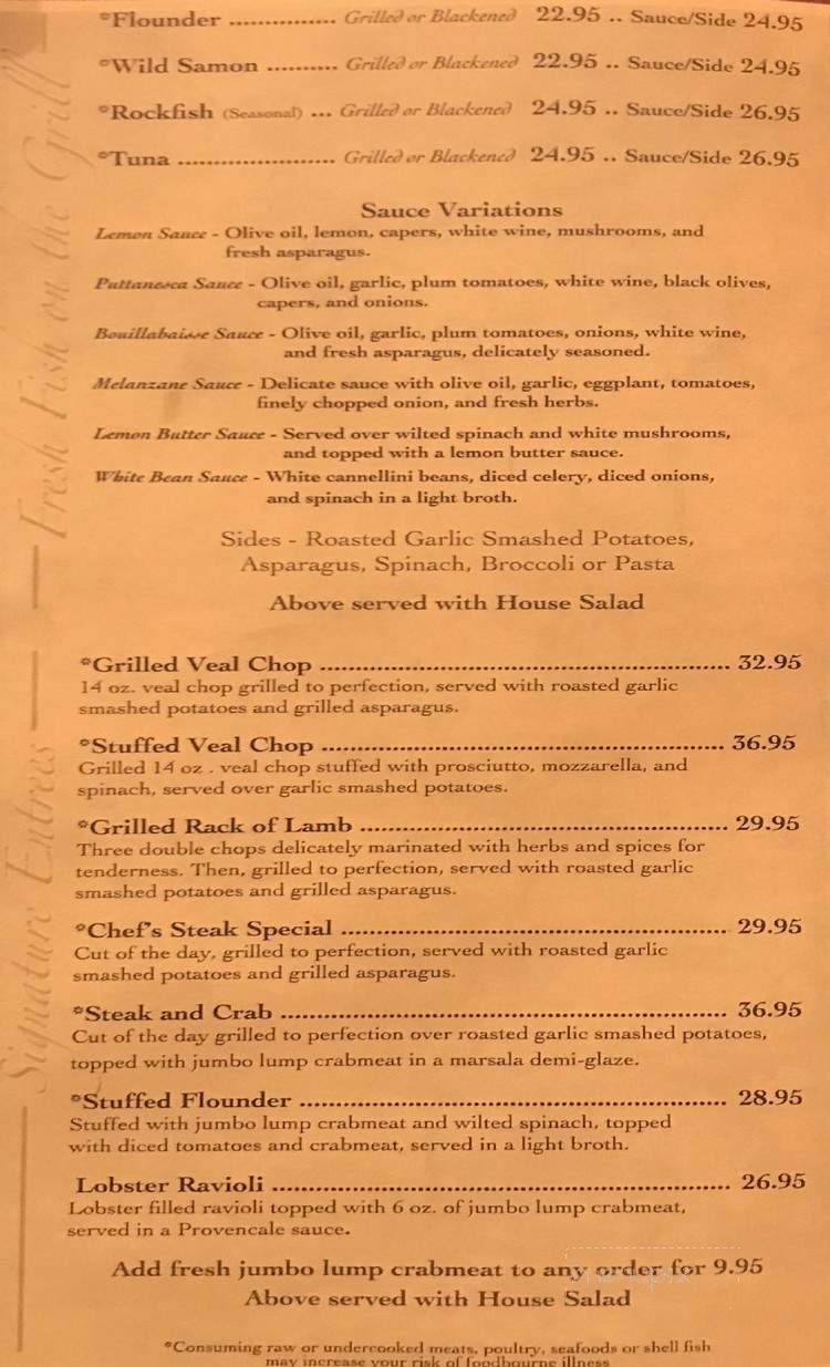 Angela's Ristorante - Richmond, VA menu_pic