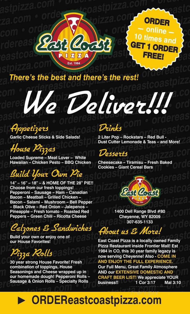 East Coast Pizza - Loveland, CO menu_pic