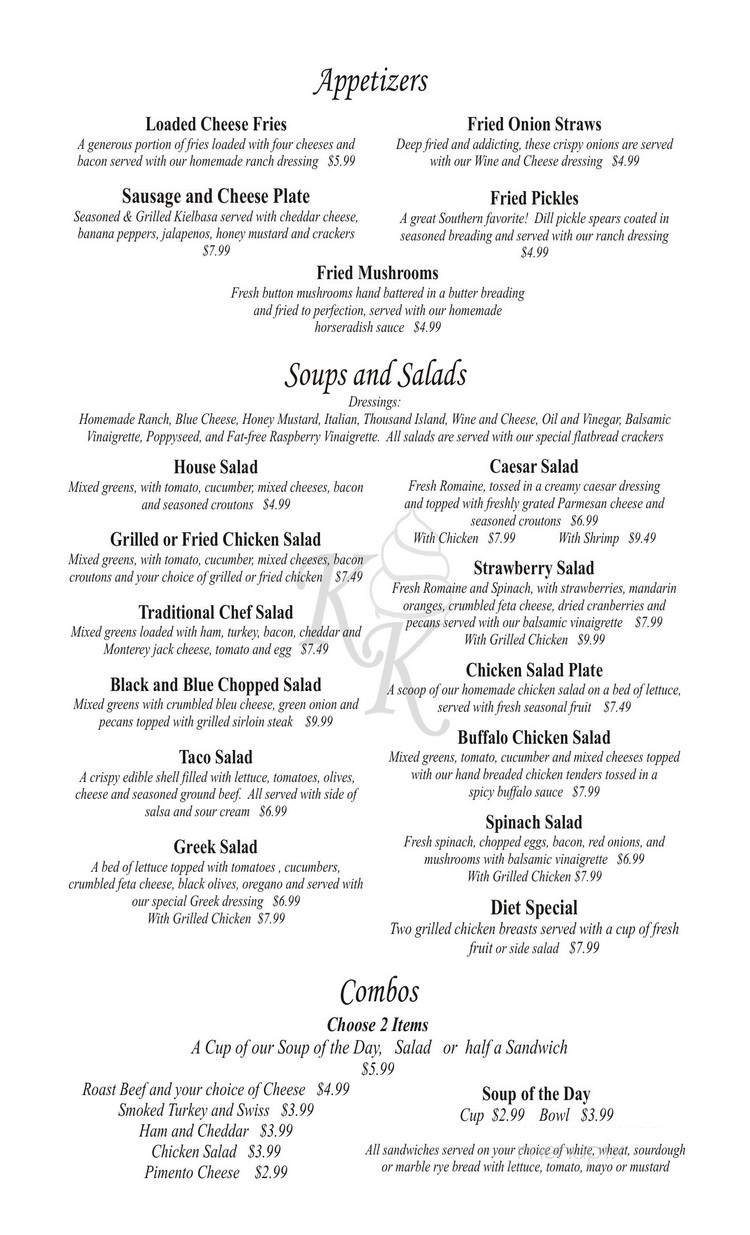 Kreme Kastle - Brownsville, TN menu_pic