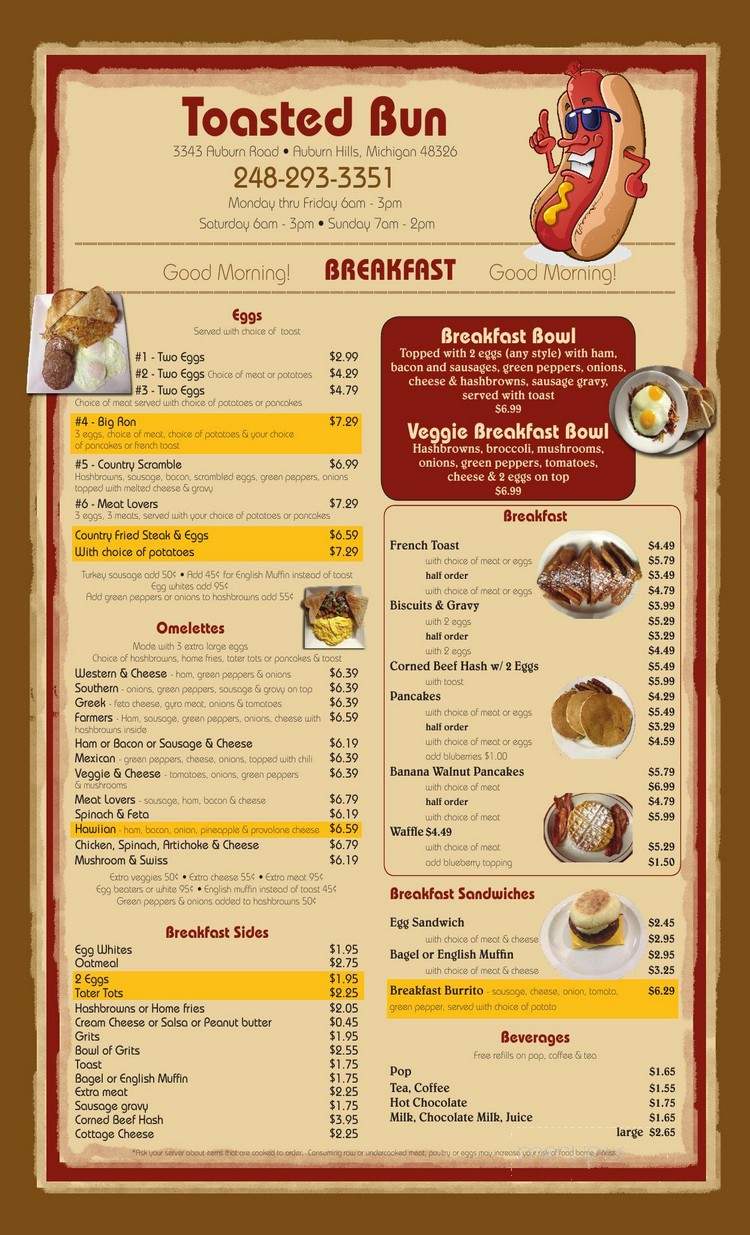 Toasted Bun - Auburn Hills, MI menu_pic