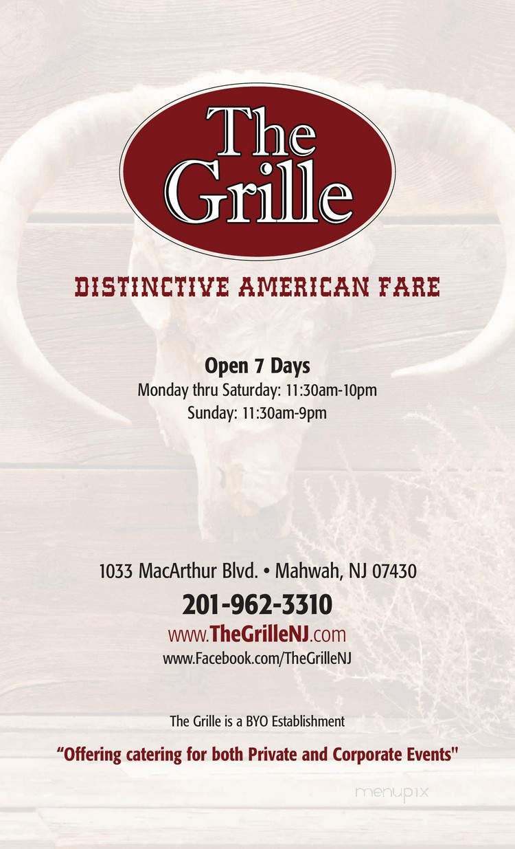 The Grille - Mahwah, NJ menu_pic