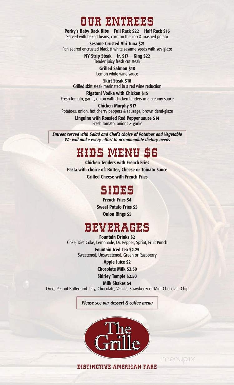 The Grille - Mahwah, NJ menu_pic