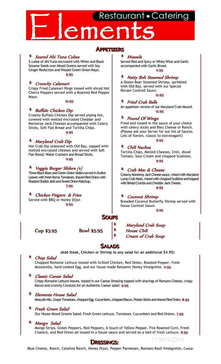 Elements - Pikesville, MD menu_pic