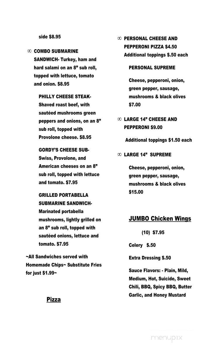 Zebro's Beach Bar - Westfield, NY menu_pic