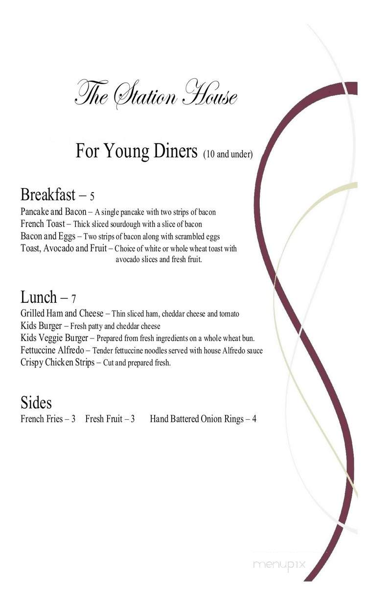 Station House Restaurant - Perham, MN menu_pic