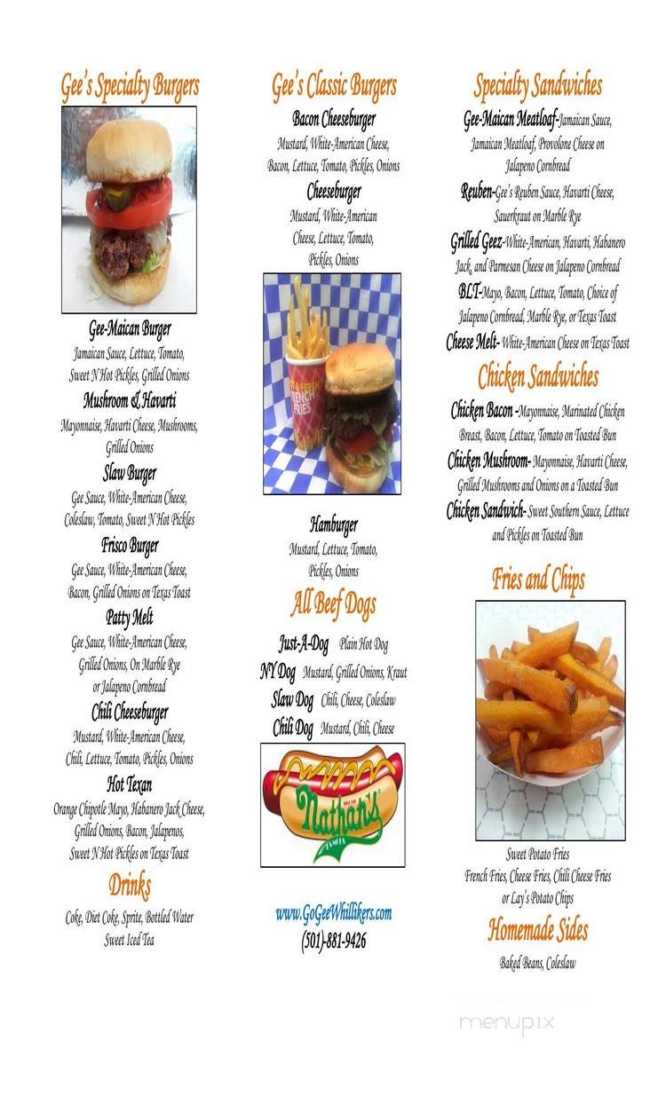 Gee Whillikers - Hot Springs, AR menu_pic