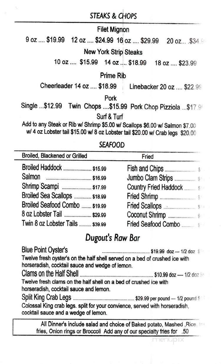 Dango's Dugout - South Glens Falls, NY menu_pic