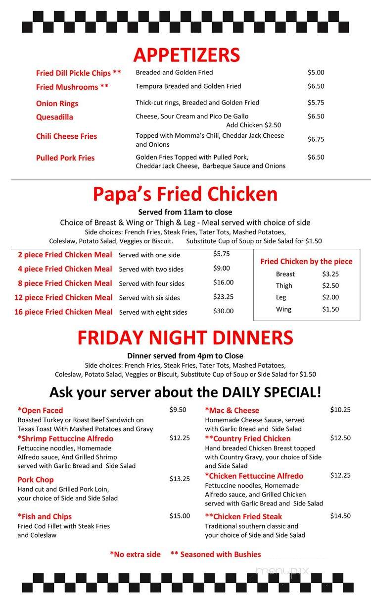 Joe's Diner - Creswell, OR menu_pic