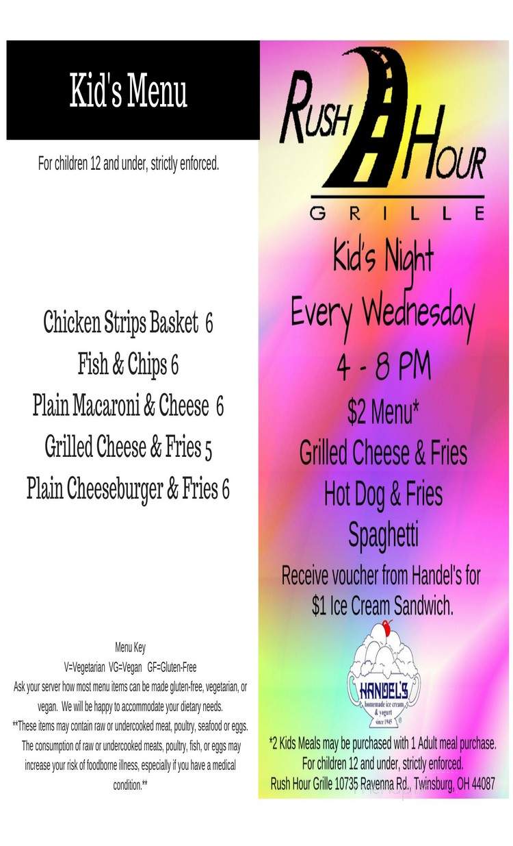 Rush Hour Grille - Twinsburg, OH menu_pic