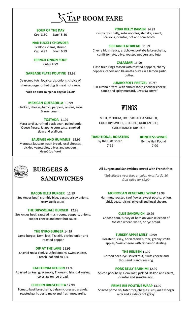Grill & Tap Room at Shadow Lake - Penfield, NY menu_pic