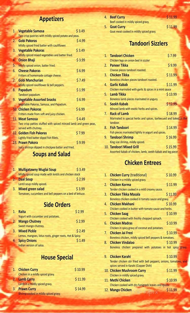 House Of Curry - Chino, CA menu_pic