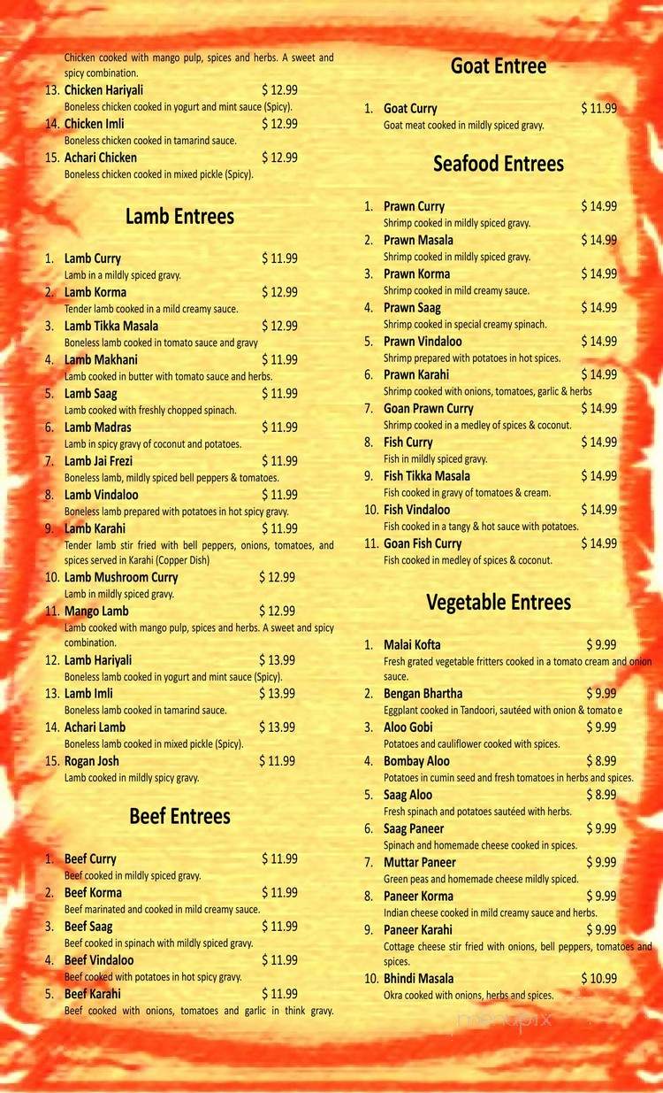 House Of Curry - Chino, CA menu_pic