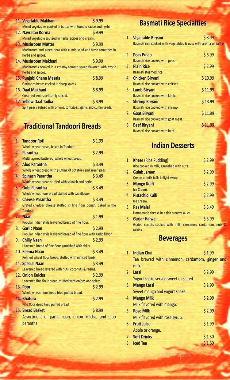 House Of Curry - Chino, CA menu_pic
