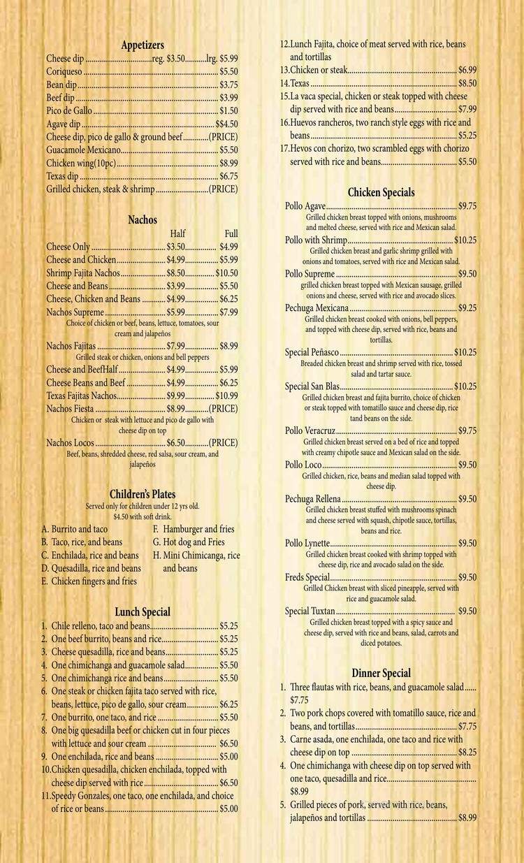 El Mariachi Mexican Resturant - Rome, GA menu_pic