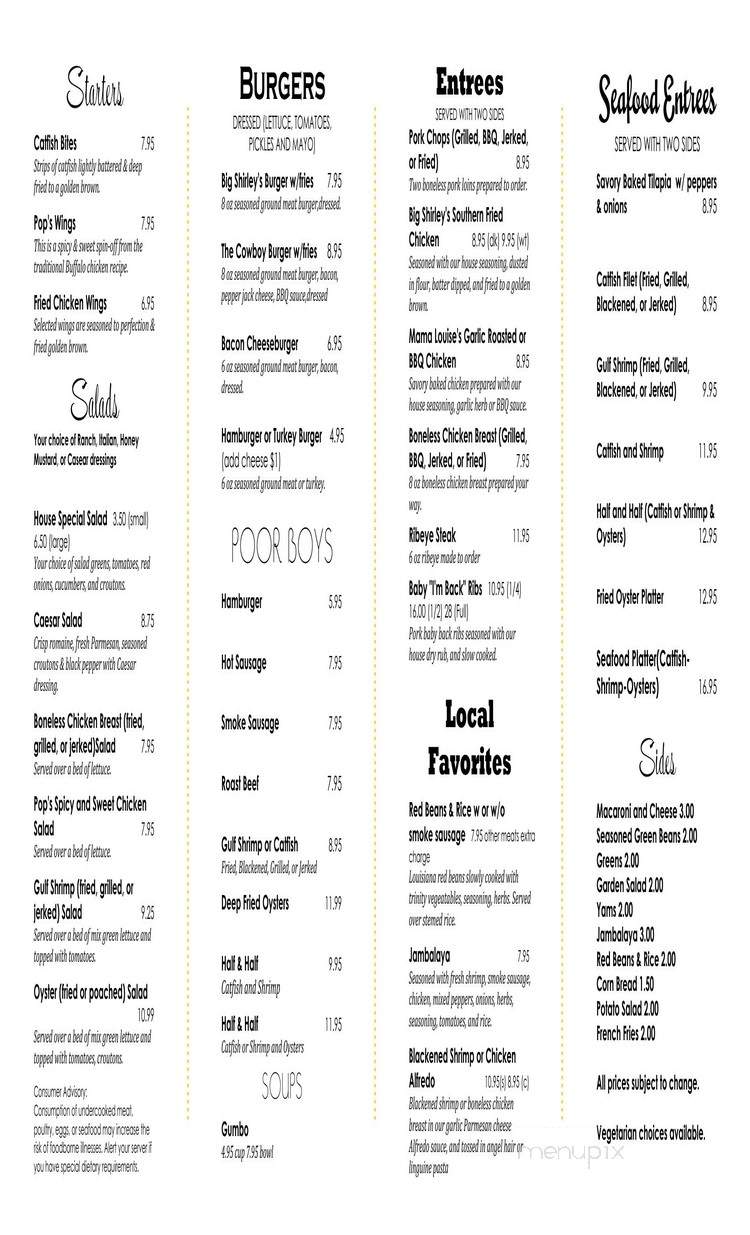 Big Shirley's Of New Orleans - New Orleans, LA menu_pic
