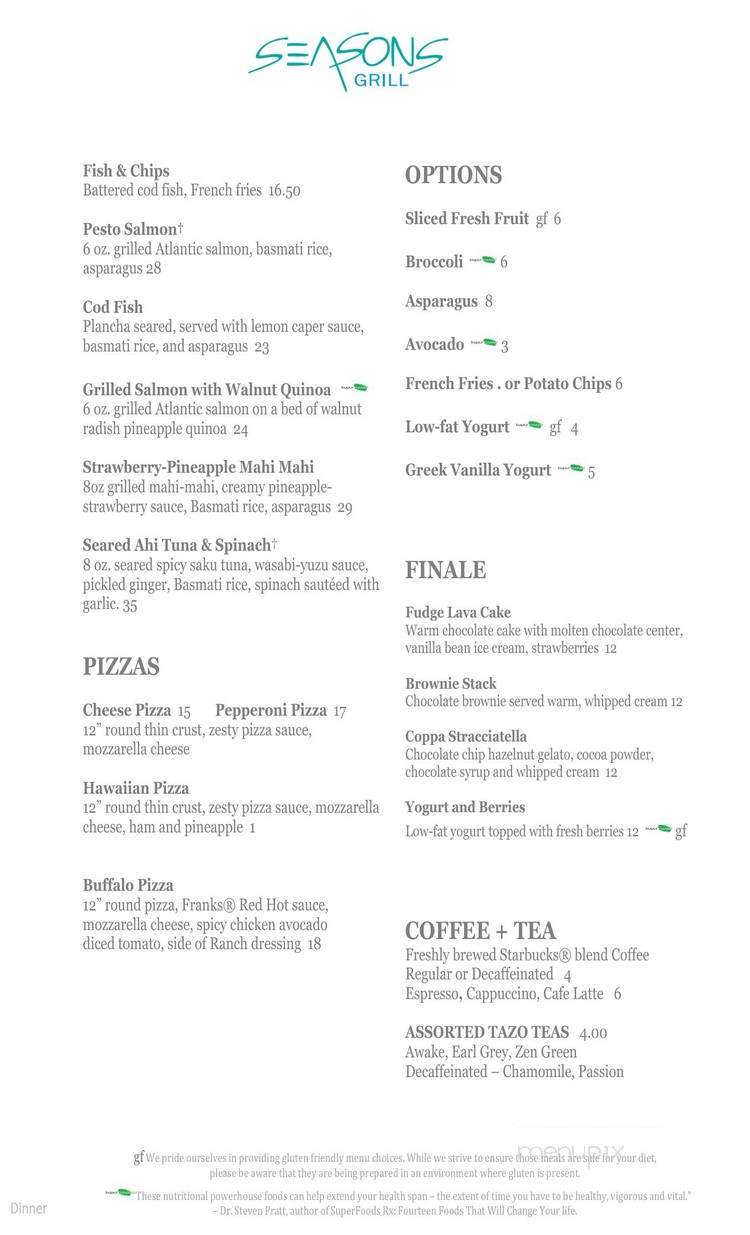 Seasons Grill - Rancho Mirage, CA menu_pic