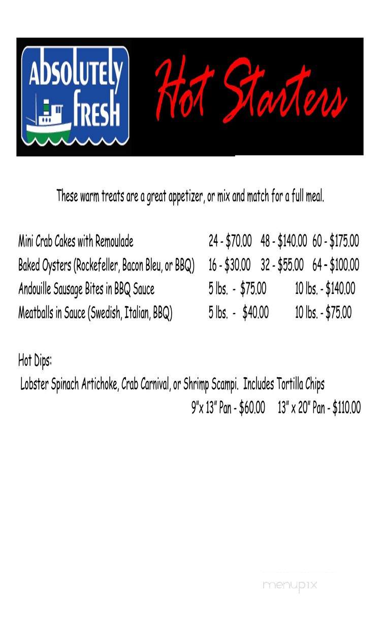 Absolutely Fresh Seafood Market - Omaha, NE menu_pic