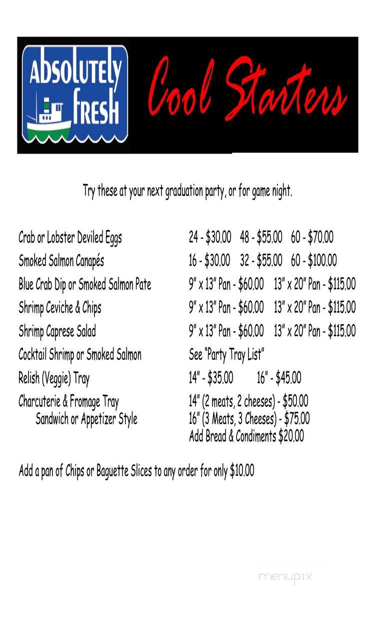 Absolutely Fresh Seafood Market - Omaha, NE menu_pic