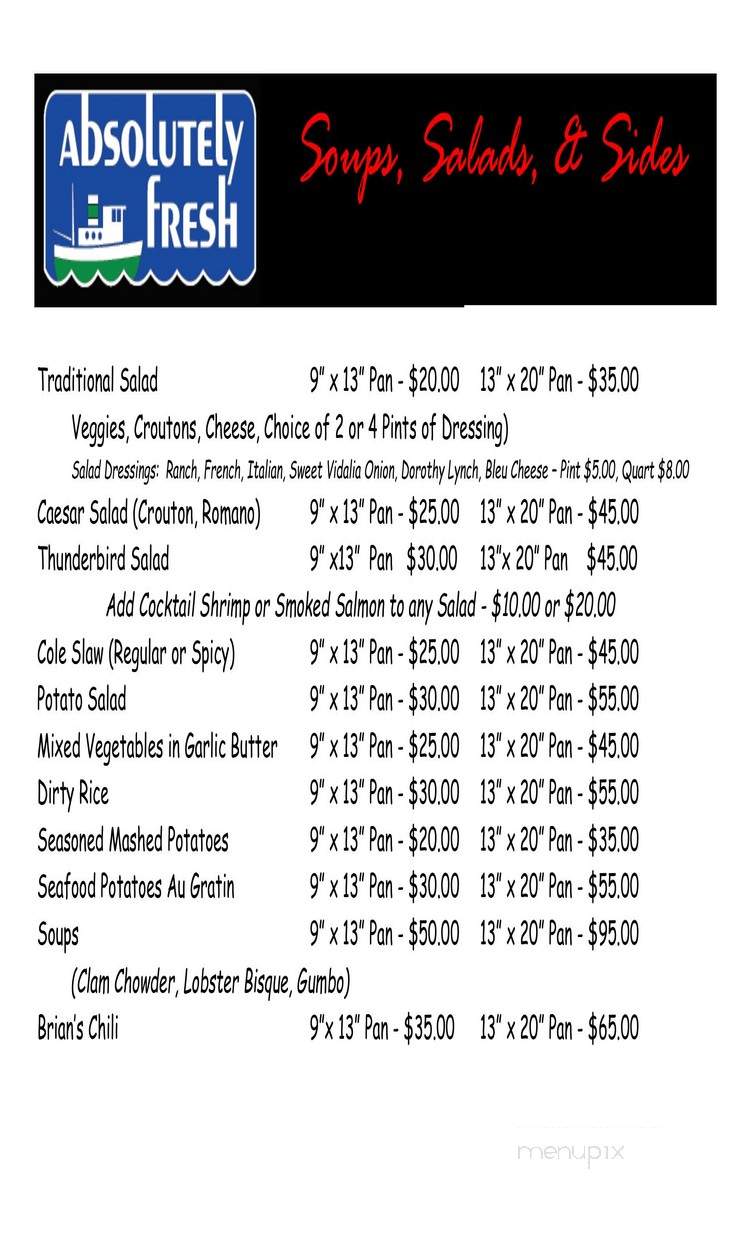 Absolutely Fresh Seafood Market - Omaha, NE menu_pic