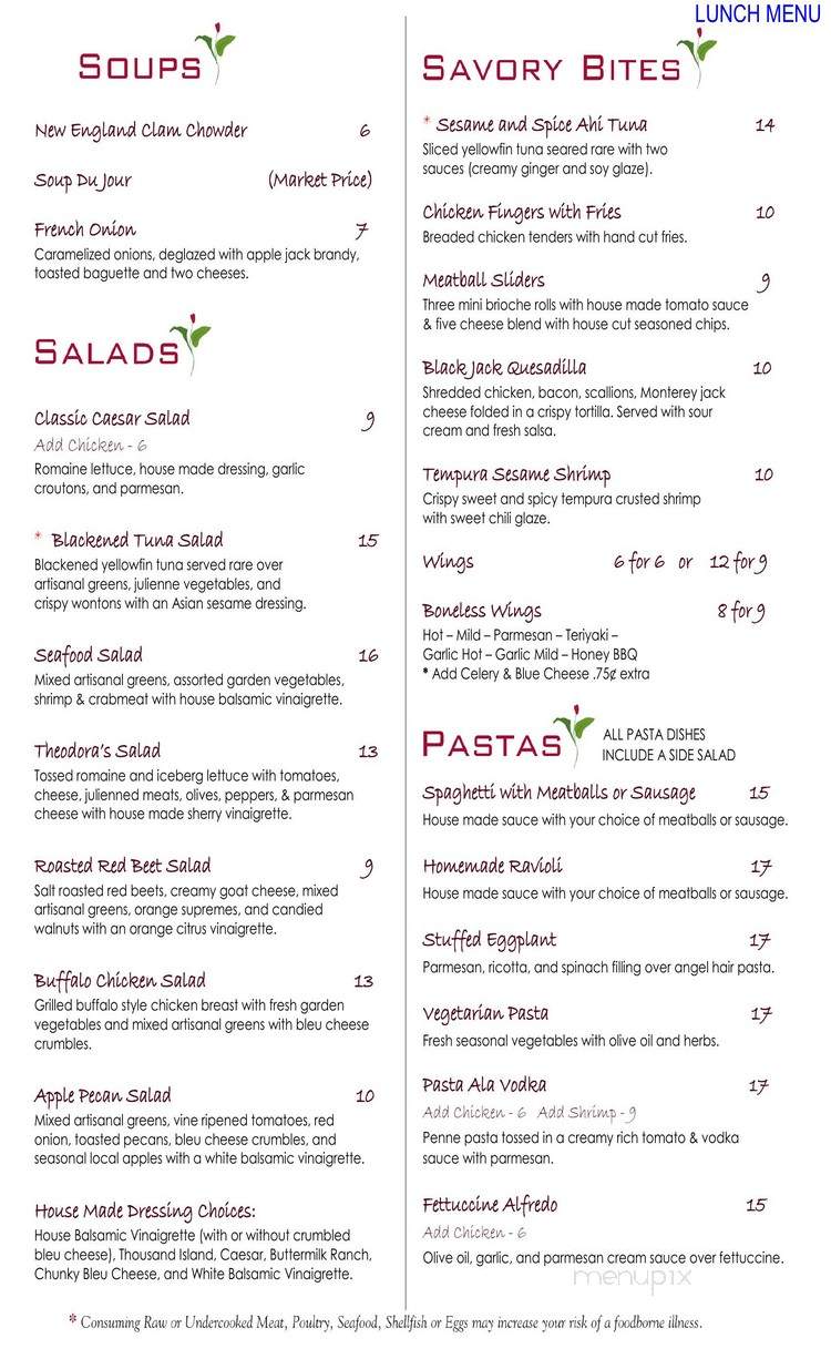 Theodora's - Drums, PA menu_pic
