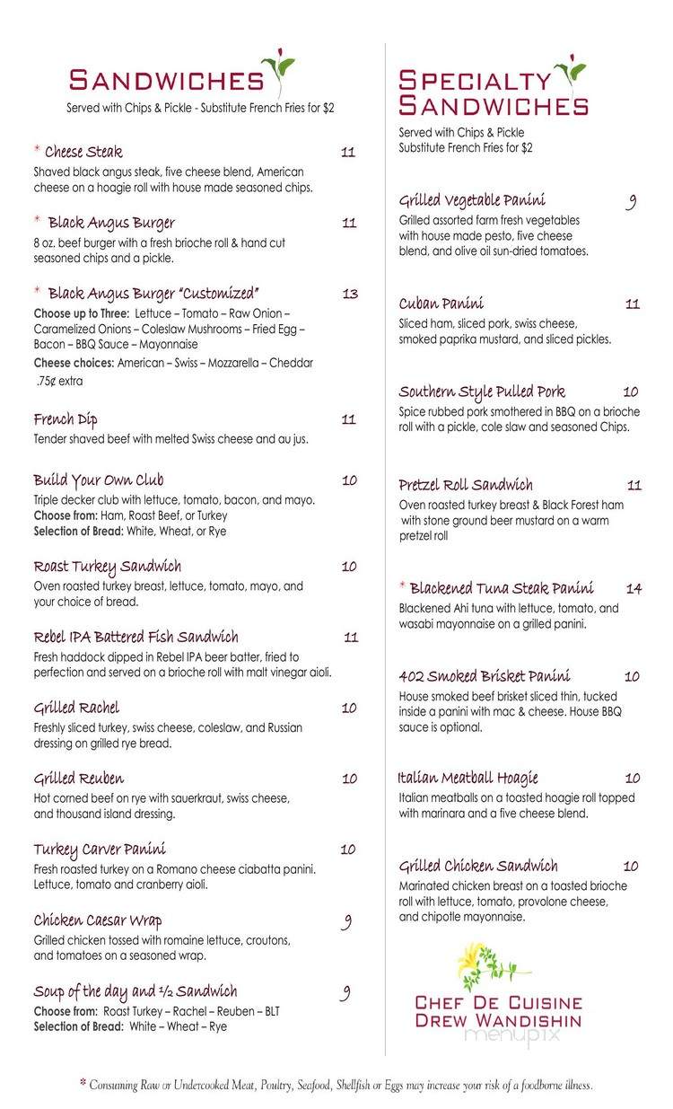 Theodora's - Drums, PA menu_pic